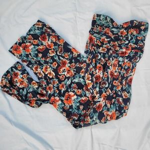 Strapless jumpsuit floral